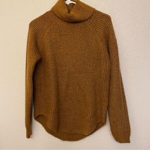 Kühl Sienna Sweater Copper orange waffle knit Turtleneck Cowl Oversized cozy XS